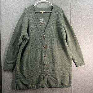 All Worthy Hunter McGrady Button Front Cardigan Sage Size 1X